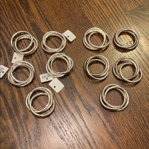 Crate & Barrel 3-ring napkin rings (10)